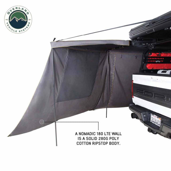 OVS HD Nomadic 180 LTE Awning Wall — Feature shot: wall panel along the side of a pickup