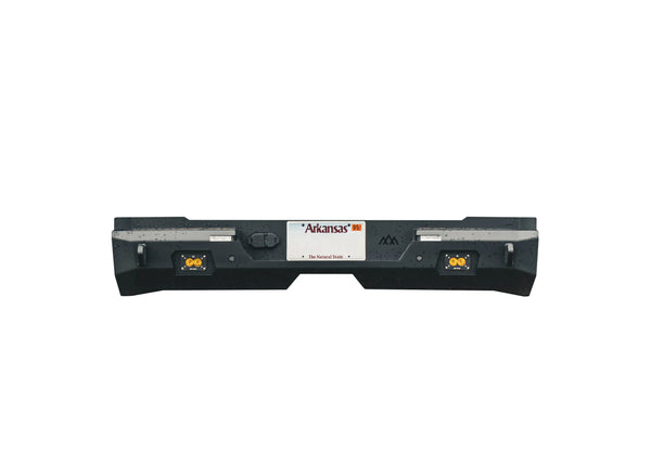 Backwoods Adventure Mods Rear Bumper (2022–2027 Tundra) — Feature shot: steel rear bumper in black powder coat