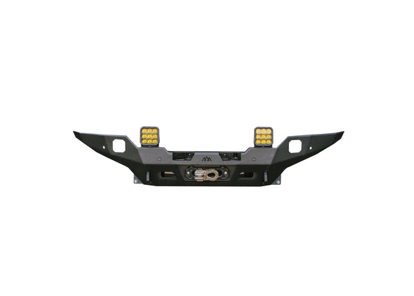 Backwoods Adventure Mods Hi-Lite No Bull Bar (2024–2027 Tacoma) — Feature shot: full bumper without bull bar in black powder coat