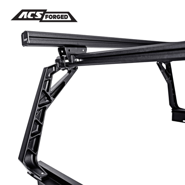 Leitner ACS Forged Tonneau Rack feature shot: aluminum load bar and mounting hardware detail
