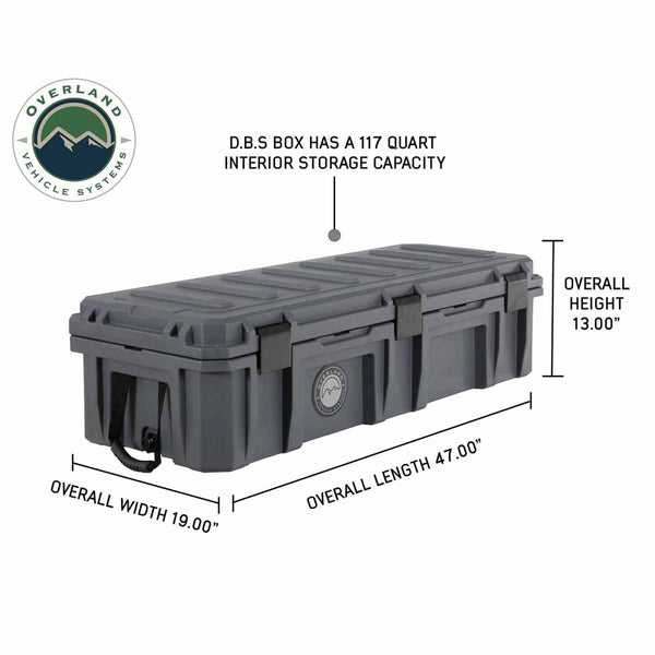 OVS D.B.S. 117 QT Dry Box – Dark Grey — Feature shot: dimensions diagram