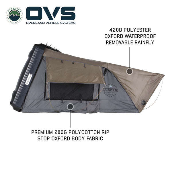 OVS HD Bushveld II — Feature shot: 420D rainfly over the 280g poly-cotton body