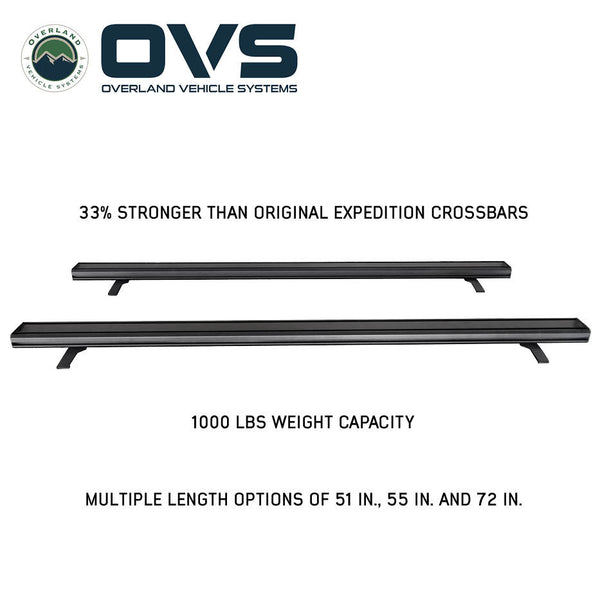 OVS Pro Crossbars — Feature shot: Pro crossbar overview graphic with length options