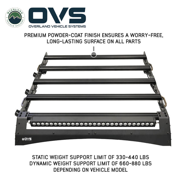 OVS Ruff Rax Roof Rack – 2007–2021 Toyota Tundra — Feature shot: powder-coat finish and load rating callout