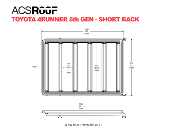 Leitner ACS ROOF Toyota 4Runner Roof Rack low profile no-drill platform rack, installed view 1