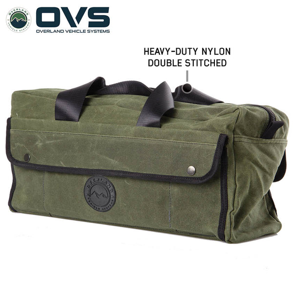 OVS Canyon Waxed Canvas Duffle Bag – Small — Feature shot: three-quarter view