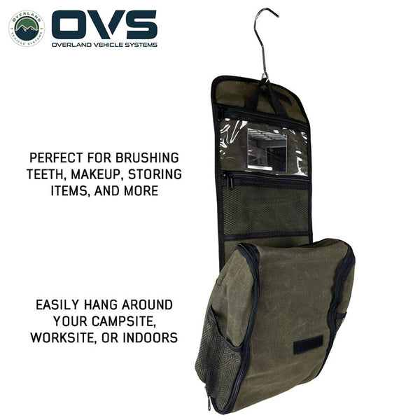 OVS Canyon Waxed Canvas Overnight Bag — Feature shot: stainless hanging hook