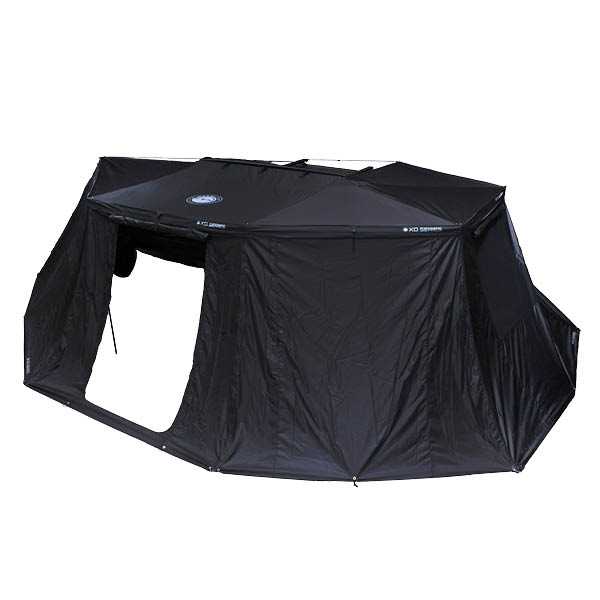 OVS XD Nomadic 270 Awning Walls with Blackout — Feature shot: black walls fully enclosing the awning