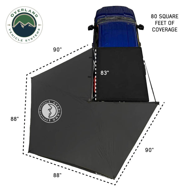 OVS XD Nomadic 270 LT Awning — Feature shot: 80 sq ft coverage diagram