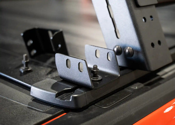 Backwoods Adventure Mods Retractable Cover Mounts (Universal) — Feature shot: adapters installed on a retractable cover rail