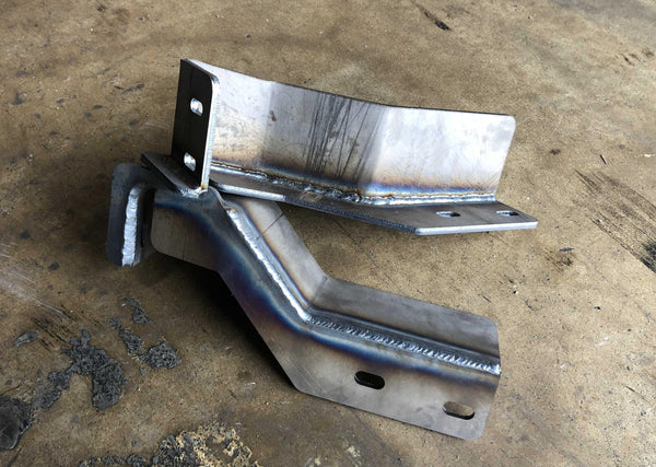 Backwoods Adventure Mods Frame Support Brackets (2016–2023 Tacoma) — Feature shot: 3/16 in steel bracket detail and bends