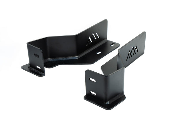 Backwoods Adventure Mods Frame Support Brackets (2016–2023 Tacoma) — Feature shot: pair of powder-coated frame support brackets