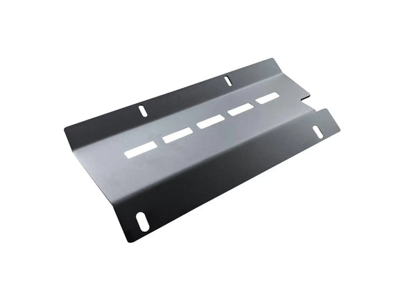 Backwoods Adventure Mods Connector Skid Plate (2005–2023 Tacoma) — Feature shot: 1/4 in aluminum connector skid plate for Hi-Lite Tacoma bumpers