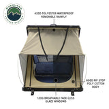 OVS LD TMON — Feature shot: front view with removable rainfly over the 600D poly-cotton body
