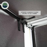 OVS HD Nomadic 90 Awning Shade Wall (6.5 ft) — Feature shot: wall slides into the awning C-channel