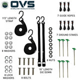 OVS XD Nomadic 180 LTE Awning — Feature shot: included shock cords, ballistic nylon tie-down straps and ground stakes