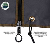 OVS HD Nomadic 180 LTE Awning Wall — Feature shot: zippers and grommets