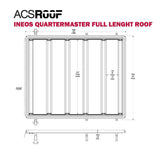 Leitner ACS ROOF INEOS Quartermaster Roof Rack low profile no-drill platform rack, dimension schematic