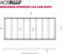 Leitner ACS ROOF Mercedes-Benz Sprinter 144 Roof Rack low profile no-drill platform rack, installed view 16