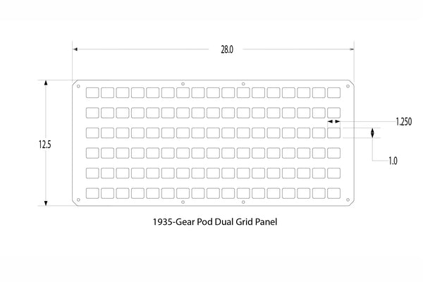 GearPOD Dual Grid Panel — Feature shot: panel installed on GearPOD DUAL