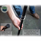OVS HD Nomadic 270 Awning & 3-Wall Kit Combo — Feature shot: twist-lock telescoping support pole with rubber non-slip foot