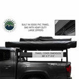 OVS HD Nomadic 180 Awning — Feature shot: PVC travel cover with heavy-duty zipper, closed on the rack