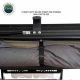 OVS HD Nomadic 180 LTE Awning — Feature shot: heavy-duty hook-and-loop straps that hold the folded awning closed
