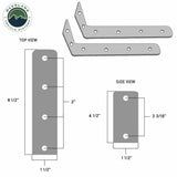 OVS HD Nomadic 180 LTE Awning — Feature shot: L-bracket dimension drawing