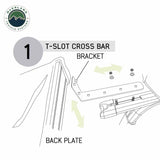 OVS HD Nomadic 180 LTE Awning — Feature shot: install diagram for T-slot crossbar mounting