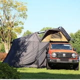 NaturNest Sirius 1 Plus Annex Room — Feature shot: annex extending ground-level living space beneath the tent