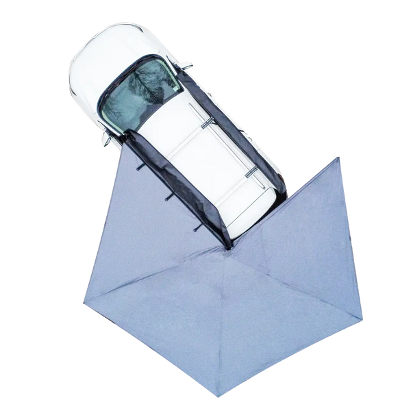 NaturNest 270 Car Awning — Feature shot: awning deployed showing 270° shade coverage