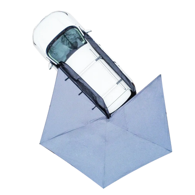 NaturNest 270 Car Awning — Feature shot: awning deployed showing 270° shade coverage