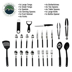 Overland Vehicle Systems 24 Piece Cooking & Utensil Kit + Carrying Case - Recon Recovery
