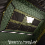23ZERO Armadillo Horizon 3 — Feature shot: interior ceiling organizer pockets for gear storage