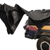 23ZERO Onyx 270 Freestanding Vehicle Awning (Right) — Feature shot: awning being folded up for storage