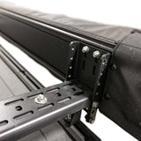 23ZERO Onyx 270 Freestanding Vehicle Awning (Left) — Feature shot: close-up of the mounting brackets used to attach the awning to a roof rack