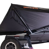 23ZERO Onyx 270 Freestanding Vehicle Awning (Right) — Feature shot: close-up of an aluminum truss arm with 23ZERO logo detail