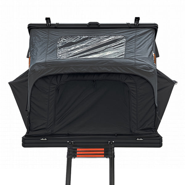 23ZERO Onyx Triple X 1450 — Feature shot: front entrance and clear TPU skylight panel in the rainfly