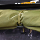 23ZERO Peregrine PRO 5 Arm 270 Degree Awning Wall Kit (Left) — Feature shot: wall panel rolled up and tied off for an open, one-wall configuration