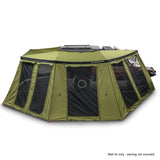 23ZERO Peregrine PRO 6 Arm 270 Degree Awning Wall Kit (Left) — Feature shot: wall kit with window screens deployed on a Jeep Gladiator
