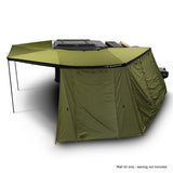 23ZERO Peregrine PRO 6 Arm 270 Degree Awning Wall Kit (Left) — Feature shot: rear wall panel open on the deployed enclosure