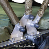 23ZERO Walkabout 56 2.0 — Feature shot: heavy-duty steel hinge