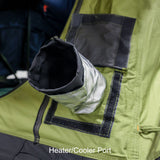 23ZERO Walkabout 72 2.0 — Feature shot: 5-inch diameter heater/cooler port for climate control hookup