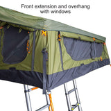 23ZERO Walkabout 87 2.0 — Feature shot: front overhang panel shielding the entry from sun and rain
