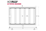 Leitner ACS ROOF Toyota 4Runner Roof Rack low profile no-drill platform rack, dimension schematic