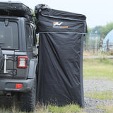 NaturNest Shower Room — Feature shot: awning fully dropped down to 2180mm for use on a taller vehicle