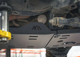 Backwoods Adventure Mods Aluminum Skid Plate System (2005–2023 Tacoma) — Feature shot: transmission skid plate