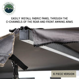 OVS HD Nomadic 180 Awning Connector Kit — Feature shot: panels slide into the awning C-channels