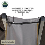 OVS HD Nomadic 180 Awning Connector Kit — Feature shot: SBS zippers connect to the wall panel