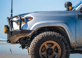 Backwoods Adventure Mods Hi-Lite Bull Bar (2016–2023 Tacoma) — Feature shot: side profile showing the cut-back high-clearance corners